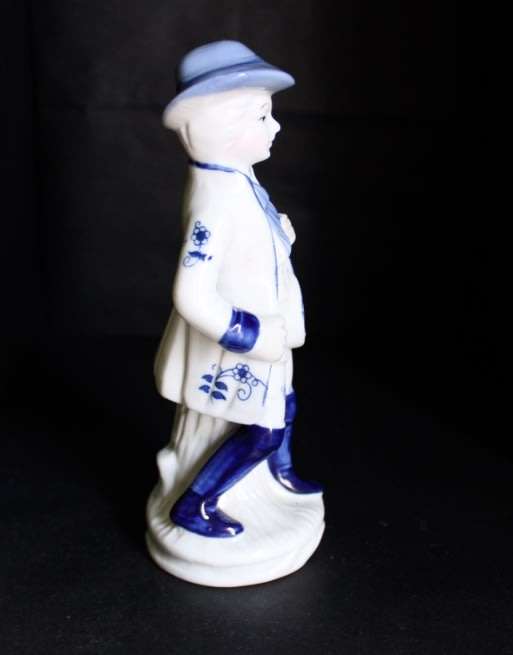Classic Style Porcelain Man with Lyre Figurine.
