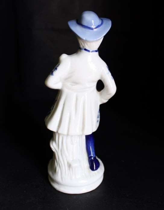 Classic Style Porcelain Man with Lyre Figurine.