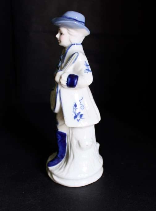 Classic Style Porcelain Man with Lyre Figurine.