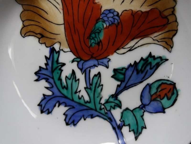 Copper Backed Chinese Floral Design Decorative Wall Plate