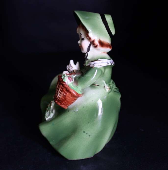 Girl in Green with Flower Basket Figurine.