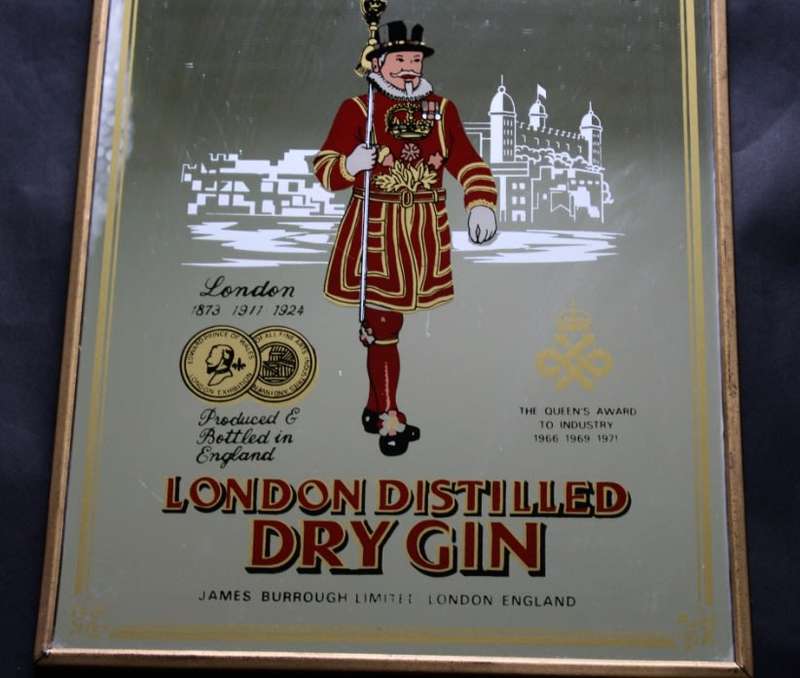 Beefeater London Distilled Dry Gin Bar Mirror.