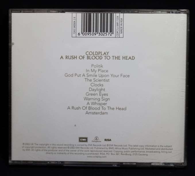 Coldplay A Rush Of Blood To The Head CD