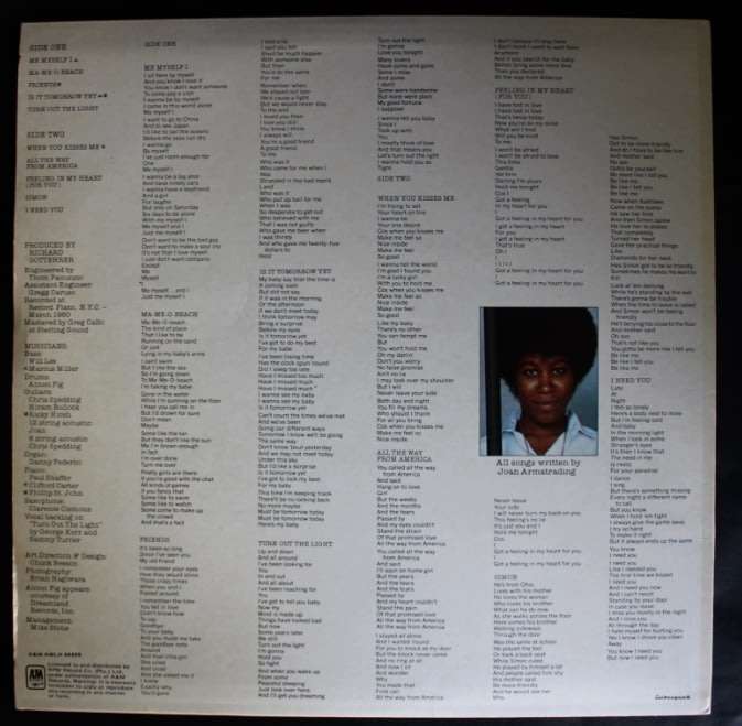 Joan Armatrading Me Myself I LP