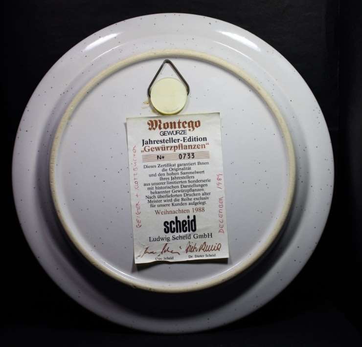 `Der Wacholder` Weihnachten 1988 Decorative Wall Plate 1988 by Ludwig Scheid