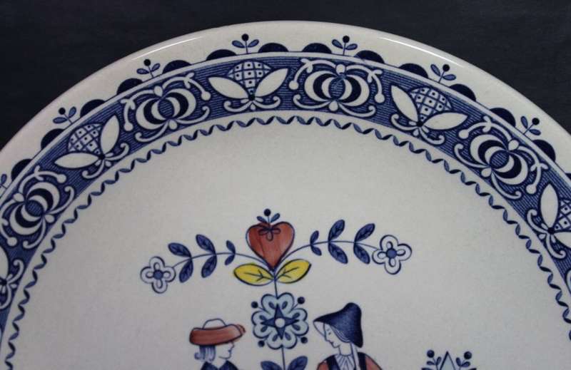 Johnson Bros Old Granite Plate, Hearts and Flowers Betrothal Plate.