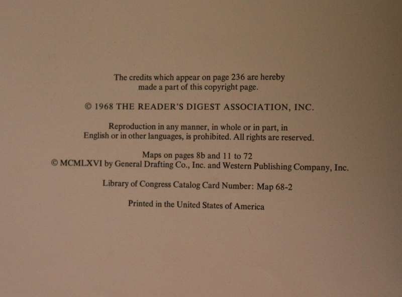 Readers Digest These United States 1968 Large Atlas