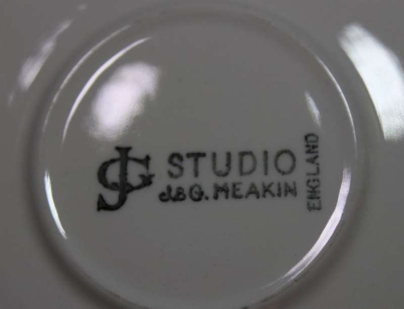 Vintage J&G Meakin Studio Pattern Coffee Cup and Saucer Set of Six