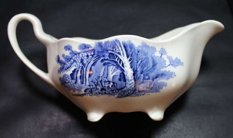 Vintage Johnson Bros Haddon Hall Gravy Boat and Saucer