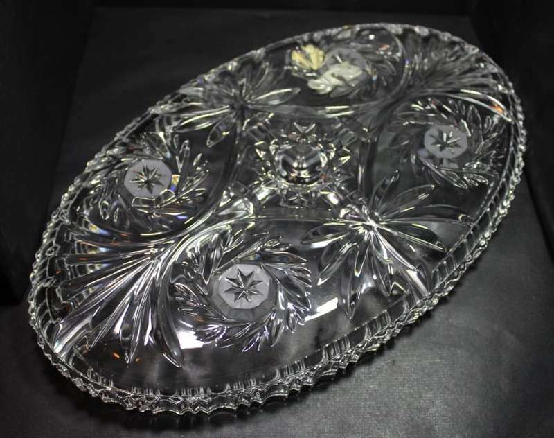 Walther Kristalglass Komet Oval shaped Divider Dish