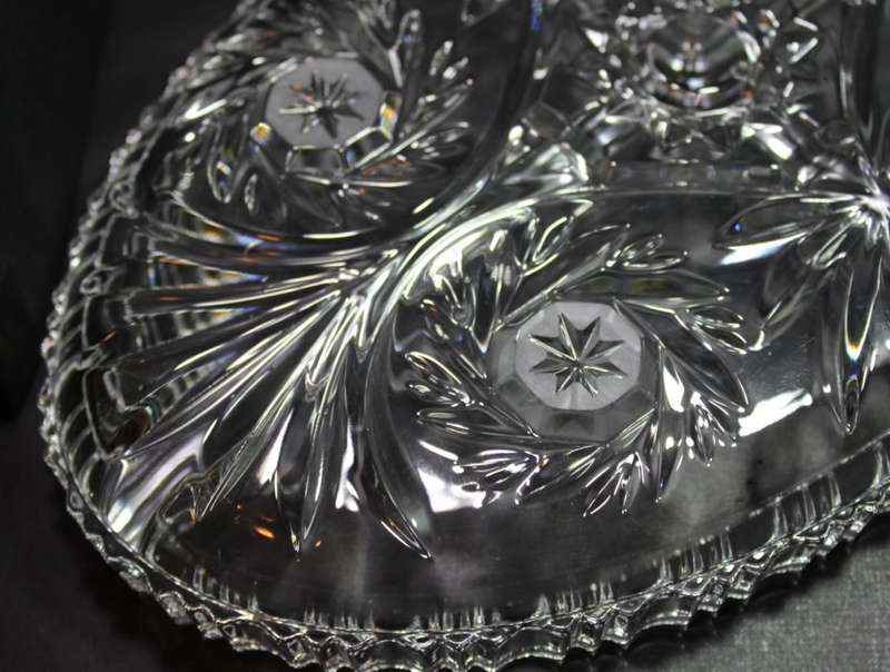 Walther Kristalglass Komet Oval shaped Divider Dish
