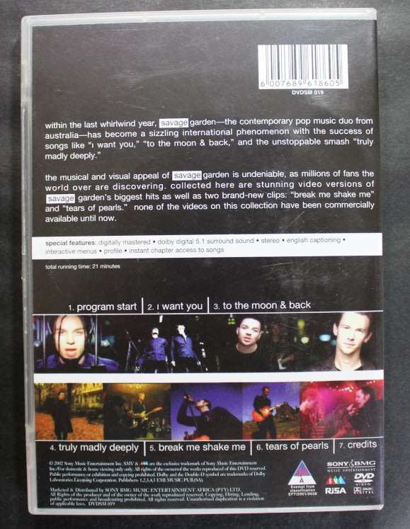 Savage Garden The Video Collection DVD