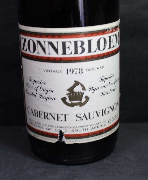 Zonnebloem Cabernet Sauvignon 1978 750ml.