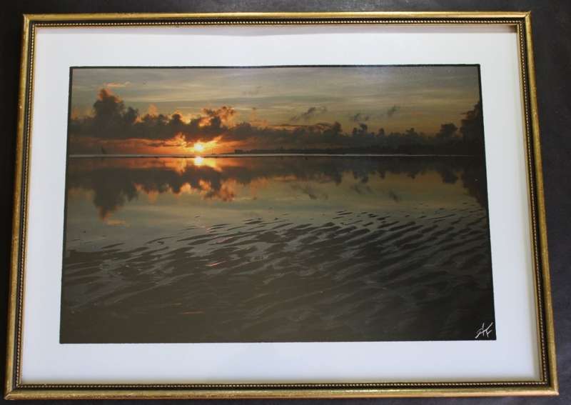 Sunset On the Lagoon East Africa, by Paul Farrell, Framed Original Photograph.