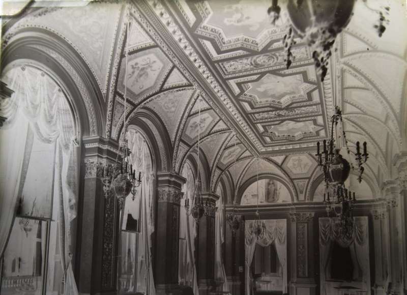 Drawing Room Interior Architecture on Glass Plate Negative