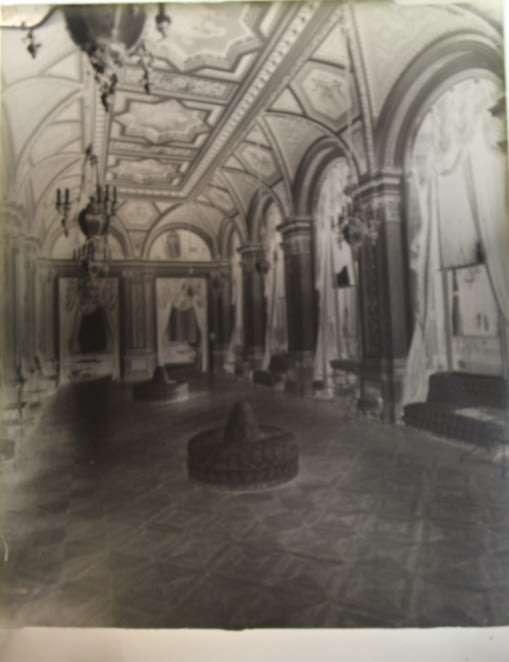 Drawing Room Interior Architecture on Glass Plate Negative