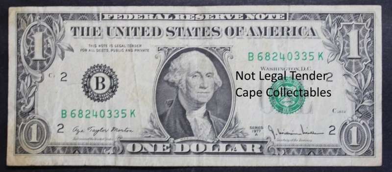 United States Of America 1 Dollar Bank Note 1977 VF Circulated