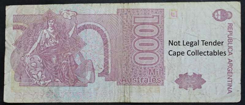 Argentina 1000 Australes Bank Note 1988 (Fine) Circulated