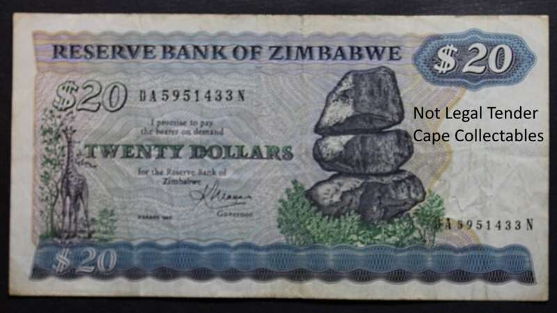 Zimbabwe 20 Dollar Bank Note 1983 Fine Circulated