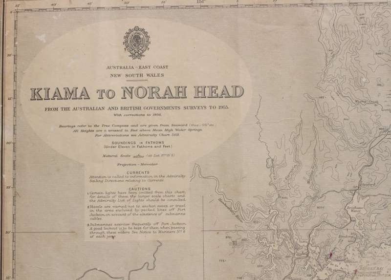 Kiamah to Norah Head Australia Hydrographic Chart 1957