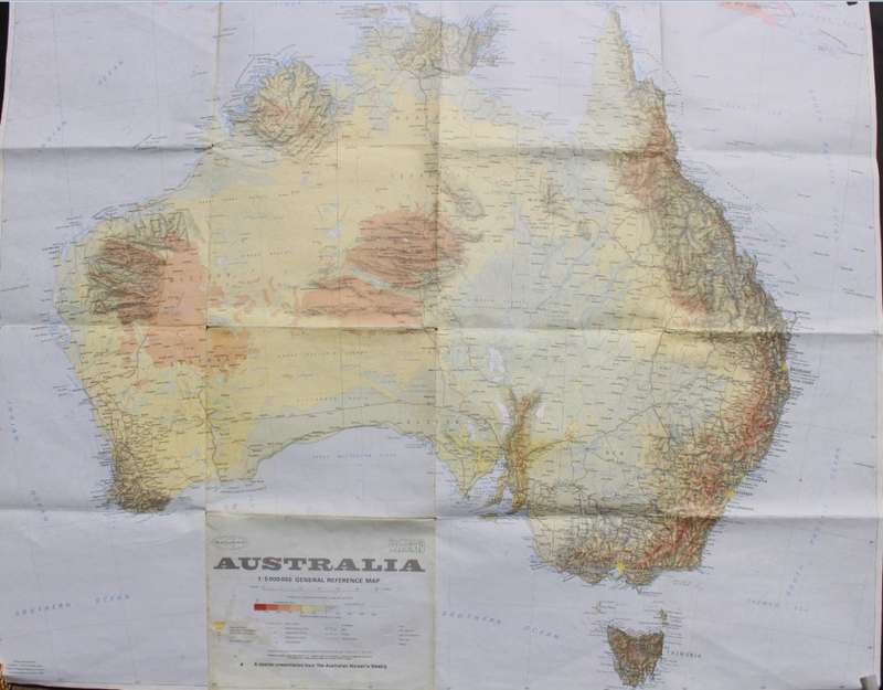 Map of Australia Wall Map - Folded - 1972