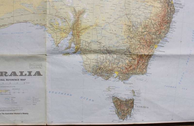 Map of Australia Wall Map - Folded - 1972