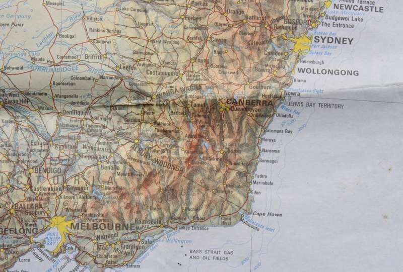 Map of Australia Wall Map - Folded - 1972