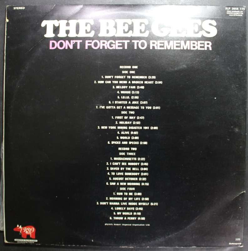 The Bee Gees Don`t Forget To Remember Double Vinyl LP
