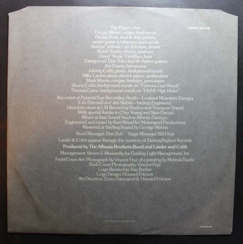 The Allman Brothers Band Reach For The Sky Vinyl LP