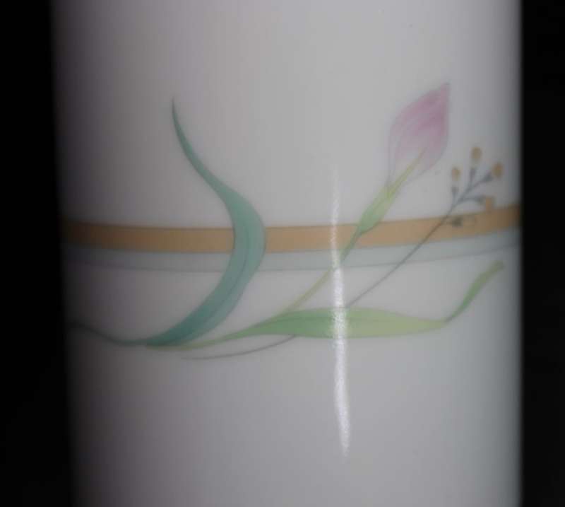 Elegant Japanese Style Vase, Delicate Pink and Lilac Pattern