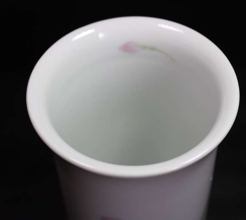 Elegant Japanese Style Vase, Delicate Pink and Lilac Pattern