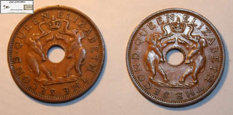 Rhodesia and Nyasaland 1962 1 Penny (Two Coins) Circulated
