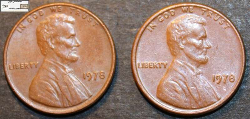 USA 1978 1 Cent Coins `Lincoln Memorial` (Two Coins) Circulated