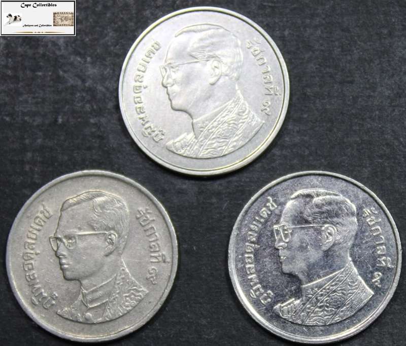 Thailand 3 x 1 Satang Coins (Three Coins) Circulated