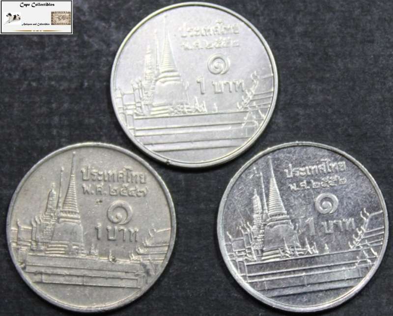 Thailand 3 x 1 Satang Coins (Three Coins) Circulated