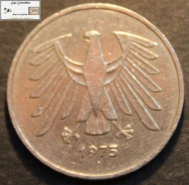 Germany 1975 5 Deutsche Mark Coin Circulated
