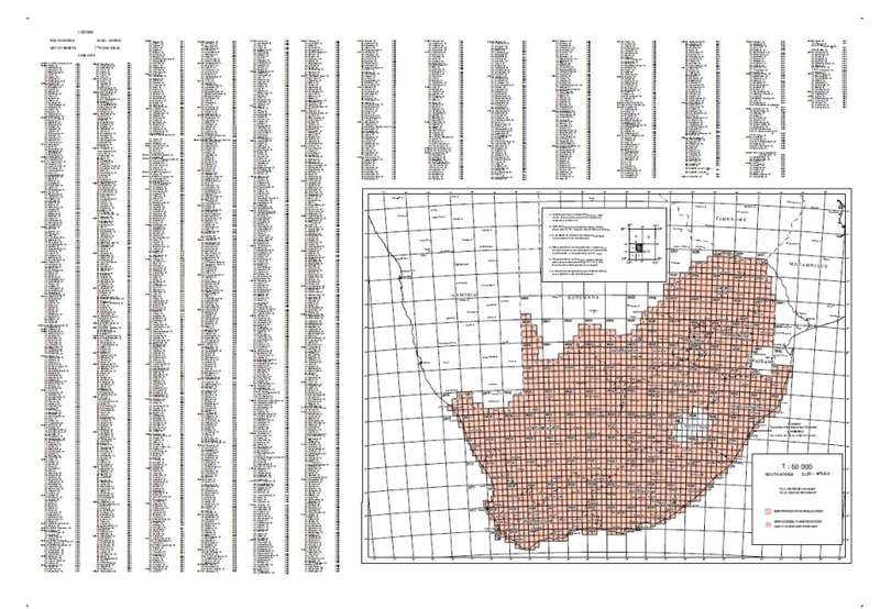 Full Set of SA 1: 50 000 Topographical Maps on 32GB USB Flash Drive Digital Format