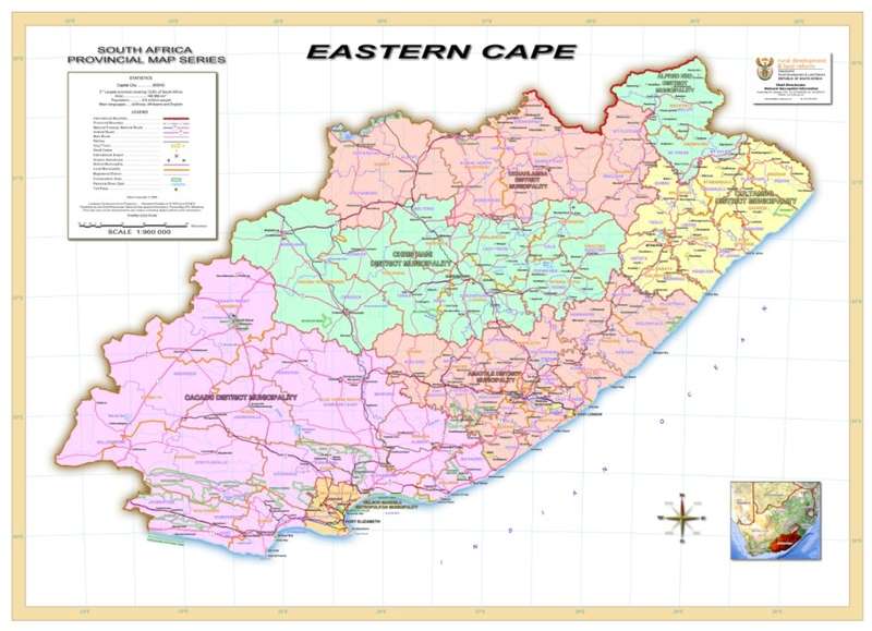 Full Set Of 9 x South Africa Provincial Maps - Printed and Laminated