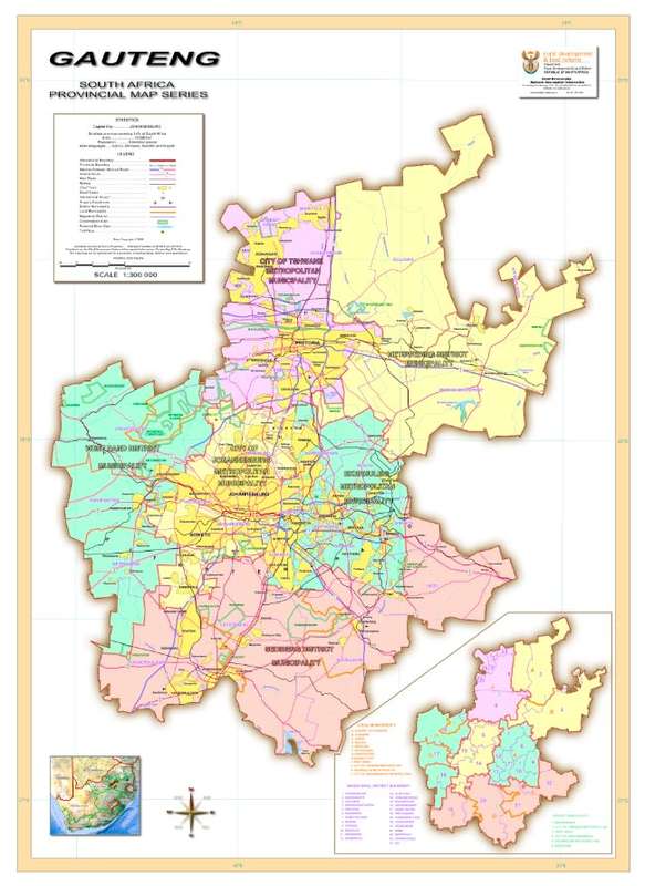 Full Set Of 9 x South Africa Provincial Maps - Printed and Laminated