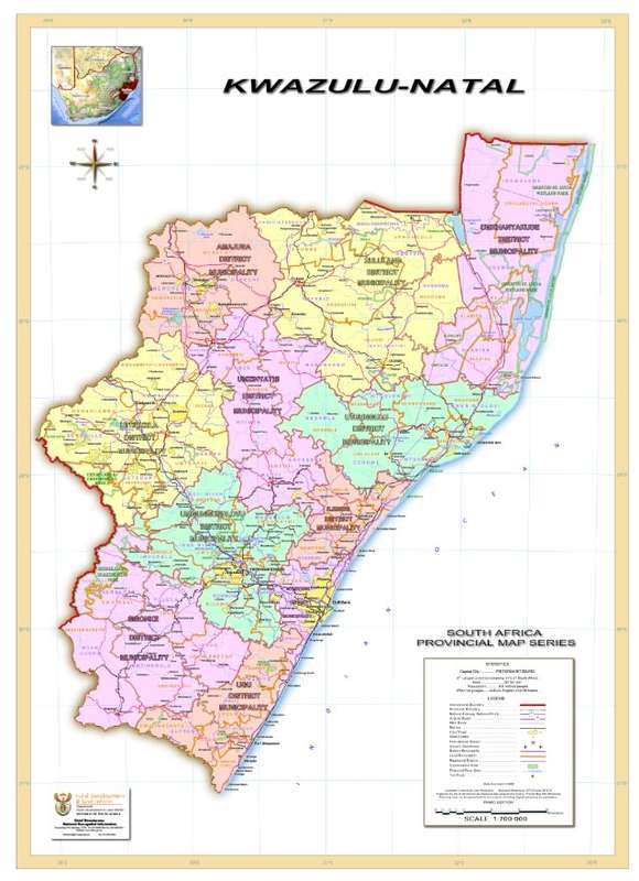 Full Set Of 9 x South Africa Provincial Maps - Printed and Laminated