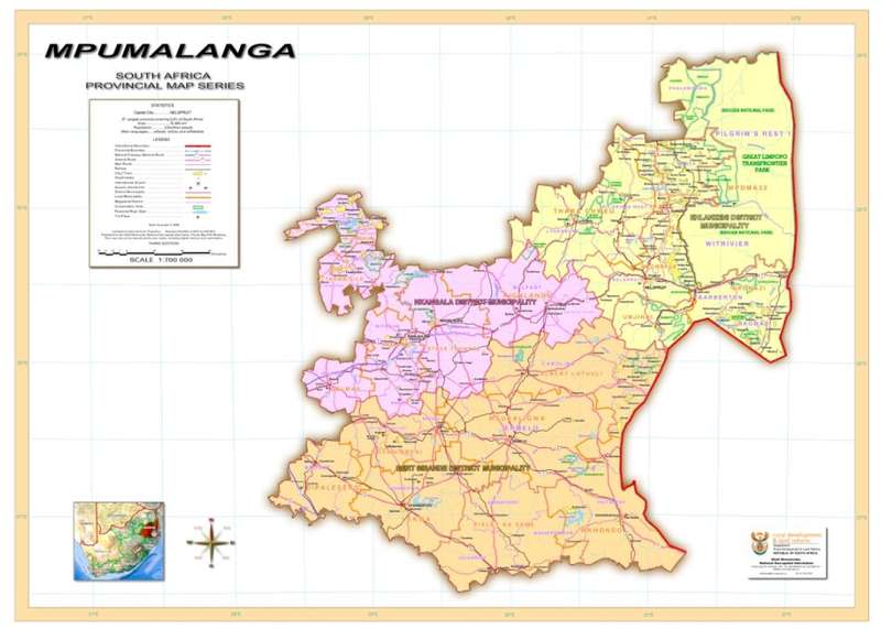 Full Set Of 9 x South Africa Provincial Maps - Printed and Laminated