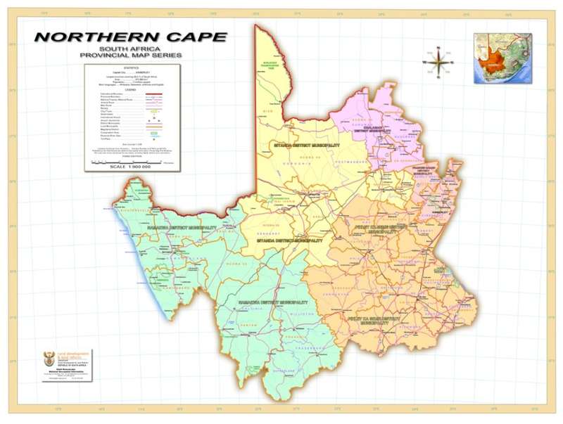 Full Set Of 9 x South Africa Provincial Maps - Printed and Laminated