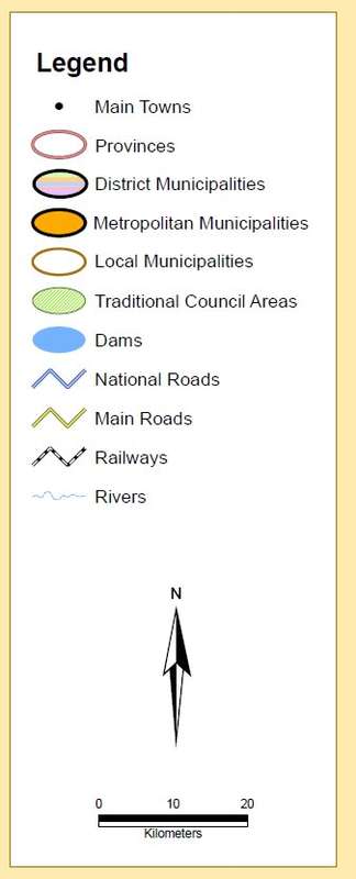 South Africa Municipal Boundaries Provincial Maps on 16GB USB Drive Digital Format