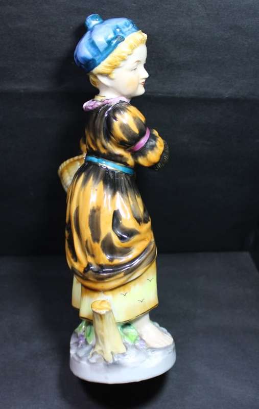 Keto Import Lady With Fruit Basket Figurine