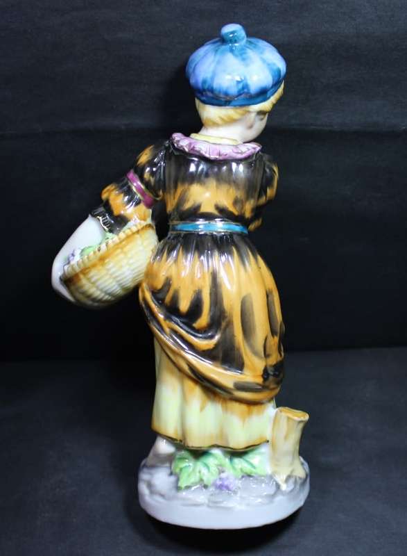 Keto Import Lady With Fruit Basket Figurine