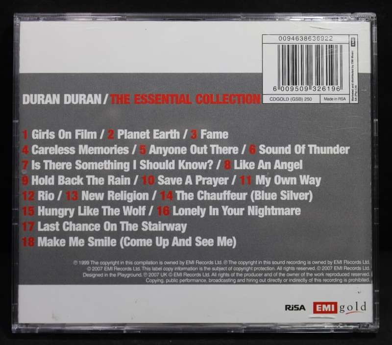 Duran Duran The Essential Collection CD.