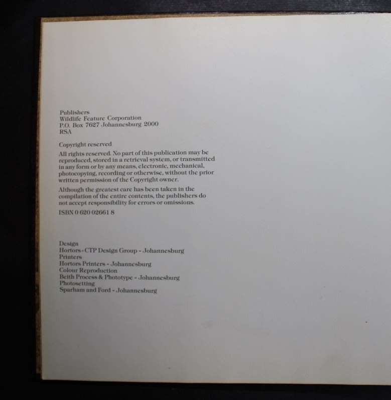 Bottero`s African Wildlife Gallery Hardcover Book