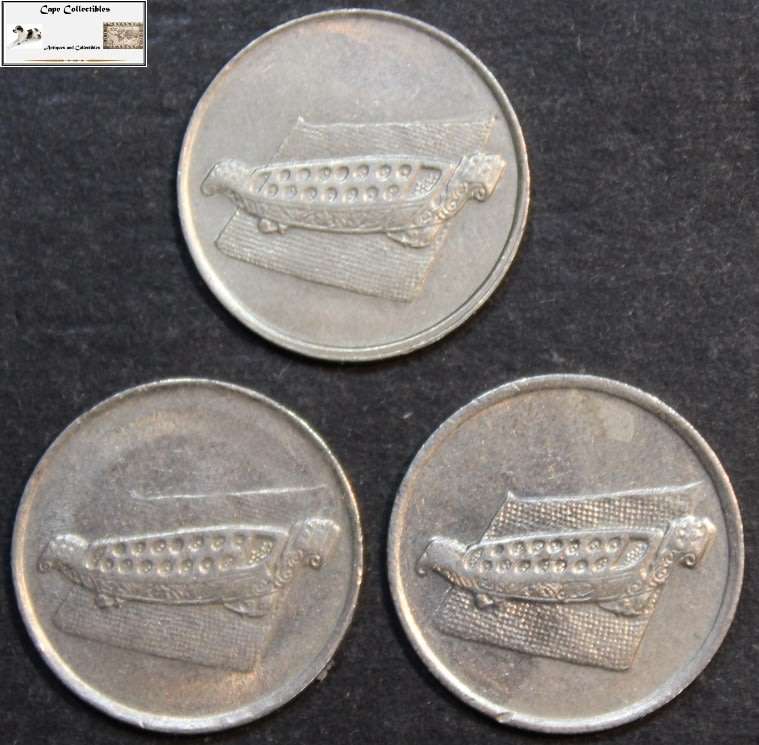 Malaysia 1990x2 / 2001 10 Sen Coin (Three Coins) Circulated