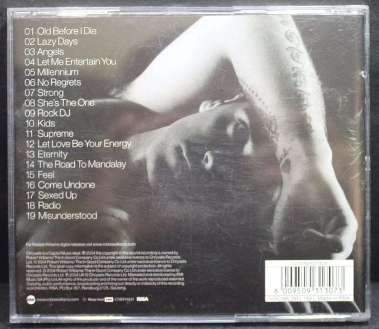 Robbie Williams Greatest Hits CD.