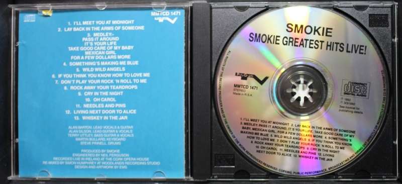 Smokie Greatest Hits Live CD.